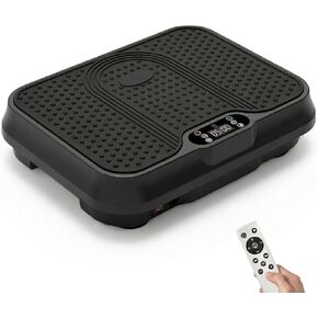 آلة تمرين لوحة الاهتزاز، لوحة اهتزاز صغيرة مدمجة لفقدان الوزن التصريف اللمفاوي، منصة لياقة بدنية لكامل الجسم بسعة 400 رطل للمنزل والنساء والرجال (أسود-S) in Kuwait