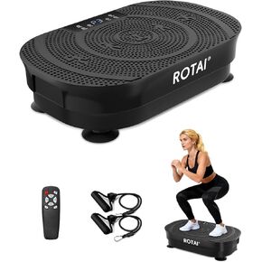 آلة تمرين لوحة الاهتزاز - منصة لياقة بدنية لكامل الجسم لفقدان الوزن والتصريف اللمفاوي وحرق الدهون، لوحة اهتزاز قابلة للتعديل للنساء والرجال باللون الأسود in Kuwait