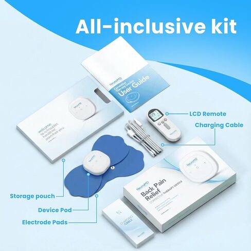 NeuroMD: Corrective Therapy Device for Back Pain - NMES Wireless Electrode Pads | Muscle Stimulator for Pain Relief | 2 Studied Modes for Back Pain, Muscle Strengthening & Sciatica in Kuwait