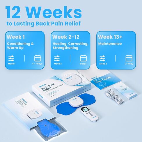 NeuroMD: Corrective Therapy Device for Back Pain - NMES Wireless Electrode Pads | Muscle Stimulator for Pain Relief | 2 Studied Modes for Back Pain, Muscle Strengthening & Sciatica in Kuwait