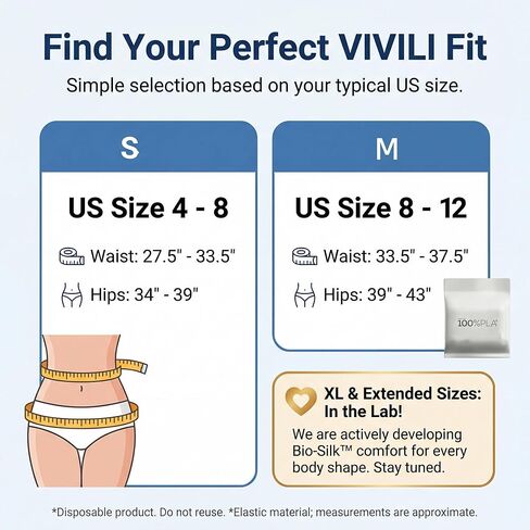 Bio-Silk Disposable Underwear for Women (6 Count, Fits S-M) — Postpartum & Heavy Flow Period Briefs, High Waist C-Section Pad Holder | Plant-Based, Breathable, Hypoallergenic in Kuwait