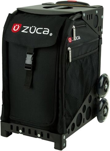 Zuca Obsidian Sport Insert Bag (Black w/red & White Logo Embroidery) with Black Non-Flashing-Wheels Sport Frame in Kuwait