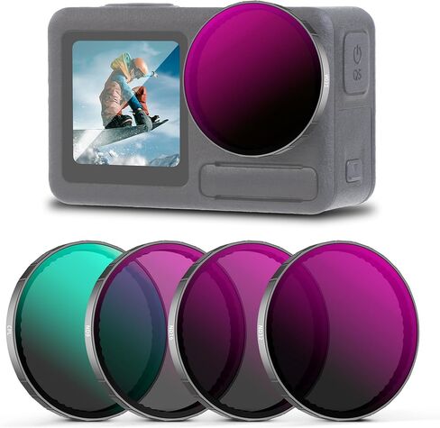 Walking Way ND Filter Set Compatible with DJI Osmo Action 5 Pro/Action 4-4 Pack (ND8, ND16, ND32, ND64), Neutral Density Filters HD Optical Glass/Multi-Coated/Aluminum Frame in Kuwait