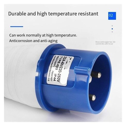 1pc ZQ-023 32A 3-Pin Plug - Three-Phase Industrial Connector for AC220V Applications in Kuwait