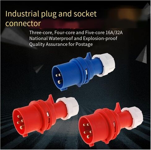 1pc Waterproof Industrial Plug and Socket Connector - 16A & 32A Plug IP44 Rated for Use(3 Core 16a Concealed) in Saudi Arabia