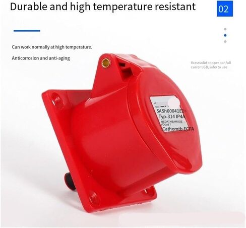 1pc ZQ-314 Waterproof Industrial Plug and Socket - 16A 4 Holes Concealed Devise for Construction Sites and Mechanical Equipment in Saudi Arabia