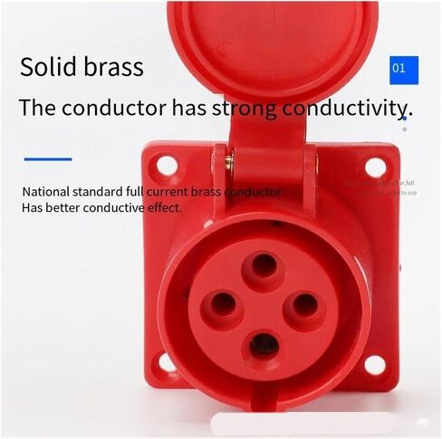 1pc ZQ-314 Waterproof Industrial Plug and Socket - 16A 4 Holes Concealed Devise for Construction Sites and Mechanical Equipment in Saudi Arabia