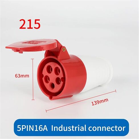 1pc IP44 Waterproof Industrial Plug Socket - 5Pin 16A Electrical Connector for Wall Mounting - and White in Saudi Arabia