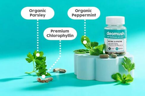 مكمل مزيل العرق الداخلي من ديموش، مزيل الروائح الكريهة لكامل الجسم، دعم طبيعي للتخلص من السموم والهضم، كبسولات الكلوروفيل، 30 قطعة in Kuwait