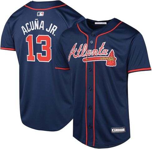 رونالد أكونا جونيور أتلانتا بريفز MLB Kids Youth 8-20 Navy Alternate Player Jersey in Kuwait