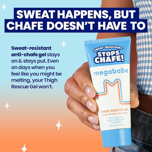 جل إنقاذ الفخذين من ميجاباب | حاجز شفاف مضاد للاحتكاك للغضب | مقاومة للعرق | أداة توزيع المكياج بدون فوضى | الفخذين وخطوط الصدرية والمزيد | 2.5 أونصة سائلة in Kuwait