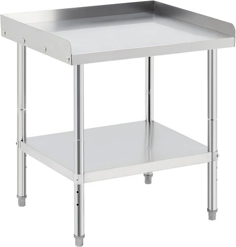 Heavy Duty 36"x30" Stainless Steel Grill Stand Table – 1000 lbs Top Shelf, Adjustable Height Legs, 2" Edge Baffle, NSF Certified, with Wheels – Ideal for Restaurant, Kitchen, Hotel, Home in Saudi Arabia