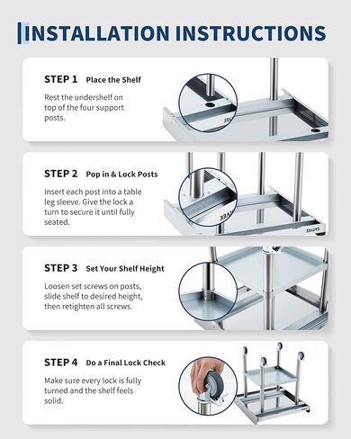 طاولة عمل من الفولاذ المقاوم للصدأ شديدة التحمل مقاس 24 × 24 بوصة مع سبلاش خلفي قابل للفصل من 3 جوانب، رف سفلي قابل للتعديل، عجلات قفل، طاولة إعداد تجارية للمطعم، المطبخ، المرآب in Kuwait