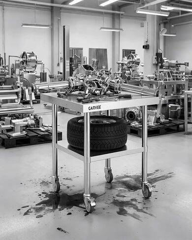 طاولة عمل من الفولاذ المقاوم للصدأ شديدة التحمل مقاس 24 × 24 بوصة مع سبلاش خلفي قابل للفصل من 3 جوانب، رف سفلي قابل للتعديل، عجلات قفل، طاولة إعداد تجارية للمطعم، المطبخ، المرآب in Kuwait