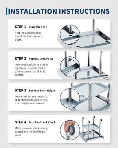 طاولة عمل من الفولاذ المقاوم للصدأ شديدة التحمل مقاس 24 × 24 بوصة مع سبلاش خلفي قابل للفصل من 3 جوانب، رف سفلي قابل للتعديل، عجلات قفل، طاولة إعداد تجارية للمطعم، المطبخ، المرآب in Kuwait