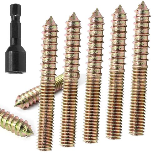 20 PCS 5/16-18 x 3 Inch Double Headed Hanger Bolts,Self Tapping Driver Screws Threaded Rods for Furniture Wood Furniture Joint in Kuwait