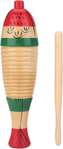 Colorful Fish Shaped Guiro Instrumen, Guiro Instrument Fish Shaped with Rhythm Sticks for Adults (21cm) in Kuwait