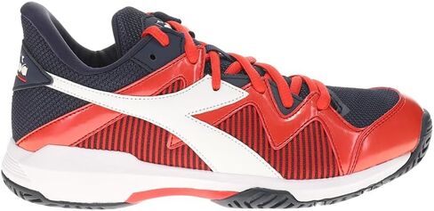 حذاء رياضي للتنس B.Icon 2 للأولاد من Diadora - أزرق، أحمر، أبيض - مقاس 5.5 M in Saudi Arabia