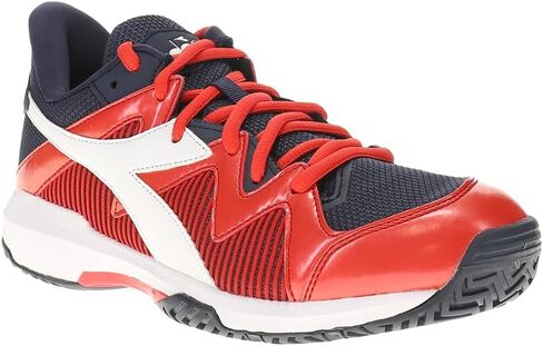 حذاء رياضي للتنس B.Icon 2 للأولاد من Diadora - أزرق، أحمر، أبيض - مقاس 5.5 M in Saudi Arabia