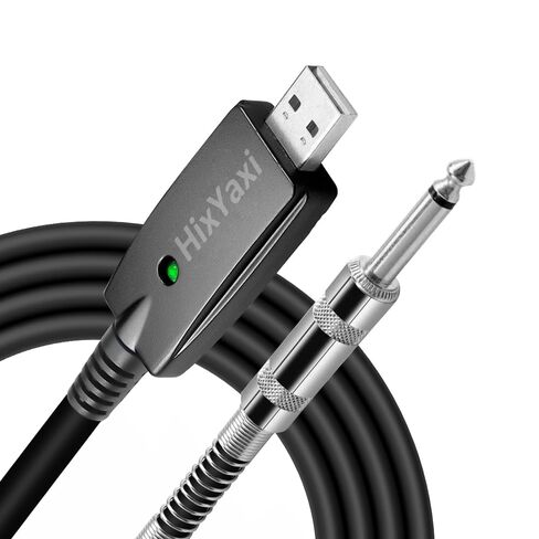 USB Guitar Cable for Instruments Recording 10FT USB-A to 6.35mm 1/4 TS Gold-Plated Cable Audio Adapter for Eletronic Guitar, Bass, Piano Recording Compatible with PC, Mac etc. - 10FT/3.1M in Saudi Arabia