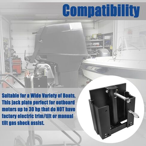 Adjustable Manual Boat Jack Plate for Outboard Motors Up to 30hp, Standard Manual Jack Plate with Easy On-Water Adjustment, High Grade Marine Material, Black in Kuwait