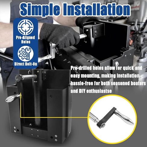 Adjustable Manual Boat Jack Plate for Outboard Motors Up to 30hp, Standard Manual Jack Plate with Easy On-Water Adjustment, High Grade Marine Material, Black in Kuwait