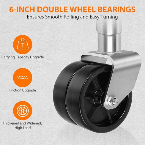 مقبس مقطورة بوزن 1500 رطل مع عجلة مزدوجة 6 بوصات، رفع 10 بوصات، حامل قدم لمقطورة القارب الدوارة للخدمة الشاقة لمركب RV، فولاذ مجلفن، فضي in Kuwait