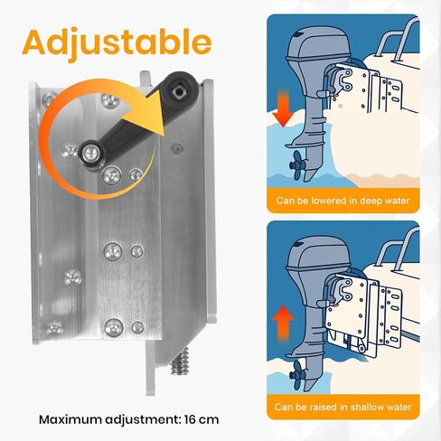 Adjustable Manual Boat Jack Plate – High Grade Marine Aluminum –for up to 30hp Outboard Boat Motors in Kuwait