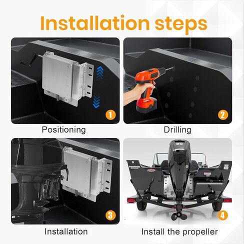 Adjustable Manual Boat Jack Plate – High Grade Marine Aluminum –for up to 30hp Outboard Boat Motors in Kuwait