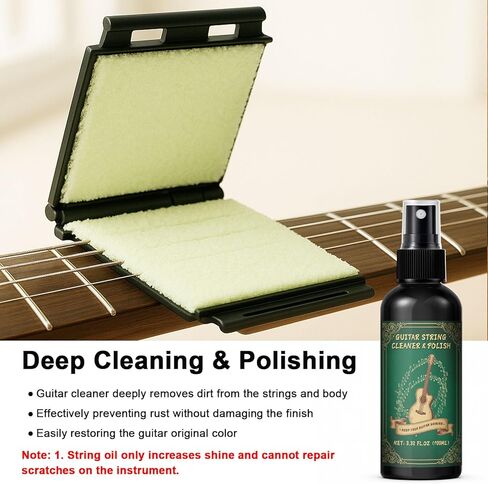 9pcs Guitar Cleaning Maintenance Kit with Guitar Cleaner, Polish, Fretboard Oil, String Oil, for All Guitar Types, Ideal for Beginners, Players, and Collectors in Kuwait