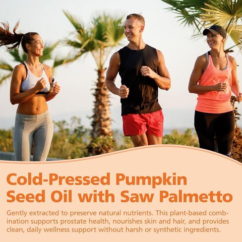 Pumpkin Seed Oil Capsules – 300 Softgels Pumpkin Seed Oil with Saw Palmetto for Hair Growth, Urinary & Prostate Health | Cold-Pressed, Rich in Essential Fatty Acids & Phytosterols | Non-GMO in Saudi Arabia