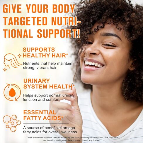 Pumpkin Seeds Oil Capsules 300PCS, 1000mg Cold-Press Pumpkin Seeds Oil, Support Healthy Hair, Urinary System Health, Essential Fatty Acids, 100% Additives Free, GMP Certified in Kuwait