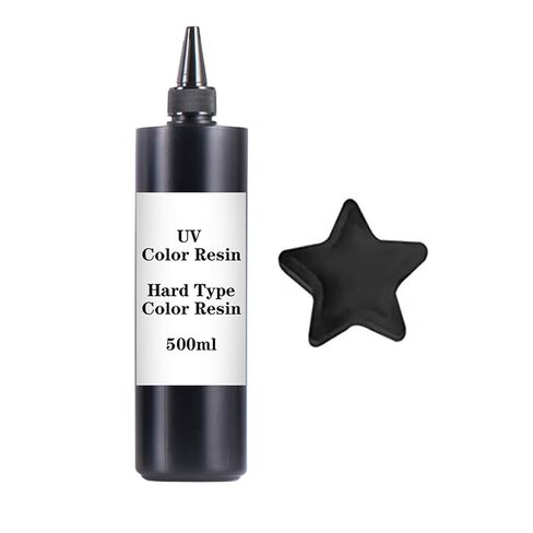 500G Black UV Resin-Upgrade Quick Cure! Hard Type Color Resin, UV Glue Ultraviolet Curing, Solar Cure Sunlight Activated Resin Clear Adhesive Glue for Jewelry Making-Black in Kuwait