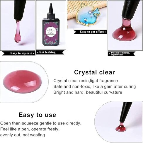 500G Black UV Resin-Upgrade Quick Cure! Hard Type Color Resin, UV Glue Ultraviolet Curing, Solar Cure Sunlight Activated Resin Clear Adhesive Glue for Jewelry Making-Black in Kuwait