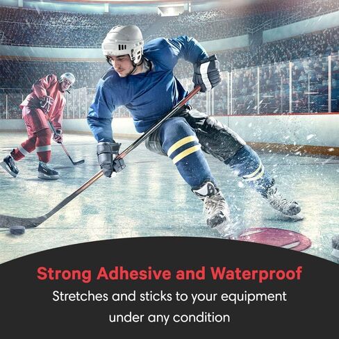 SportsTape Clear Hockey Tape - for Socks and Gear, Easy to Stretch and Tear (8 Pack) One Size in Kuwait