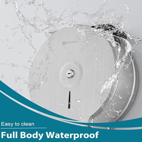 Commercial Jumbo Toilet Paper Dispenser with Shelf, 304 Stainless Steel 9" Roll Paper Holder Wall Mount, Bathroom Tissue Roll Dispenser with Lock Key, in Kuwait