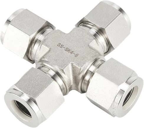 1pcs 316 Stainless Steel Union CROSS 4 WAY Double Ferrule Compression Connector 1/8 1/4 3/8 1/2 6mm Pipe Fitting Gas(12 mm LOK) in Kuwait