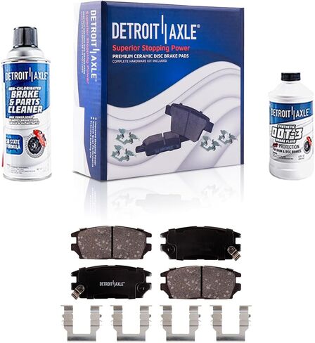 Detroit Axle - Front Ceramic Brake Pads Right Brake Caliper Replacement for Dodge Ram 1500 Dakota, Ram 1500 Classic - 3pc Set in Kuwait
