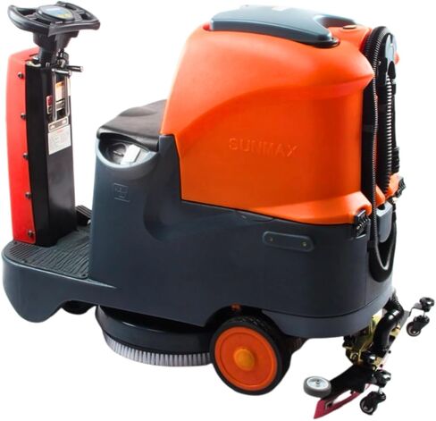 Ride-On Commercial Floor Scrubber Machine, 48,400 Sq Ft/H, 22" Brush, 31.5" Squeegee, 18.5/18.5-Gal Dual Tanks, 5-Hour Runtime, Hard Floor Cleaner for Warehouses, Retail, Schools & Factories in Kuwait