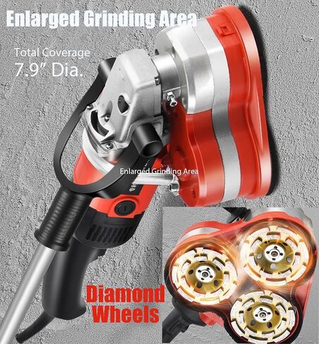 Electric Concrete Grinder, Adjustable Speed Rock Polisher, Floor Polishing Machine for Stone Marble Tile Cement Concrete Floor Grinding Cleaning, 3x Diamond Grinding Wheels, 3 Sets Sanding Pads in Saudi Arabia