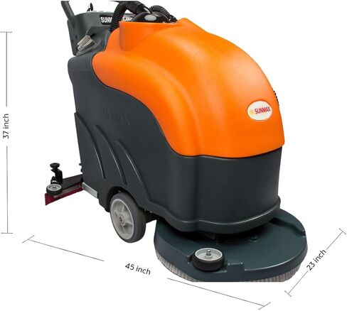 22" Walk-Behind Floor Scrubber Dryer Machine, 13.2/14.5-Gal Dual Tanks, 30,000 Sq Ft/h, Lithium Battery, 3.5-Hour Fast Charging, Commercial Hard Floor Cleaner for Tile, Vinyl, Epoxy & Concrete in Kuwait