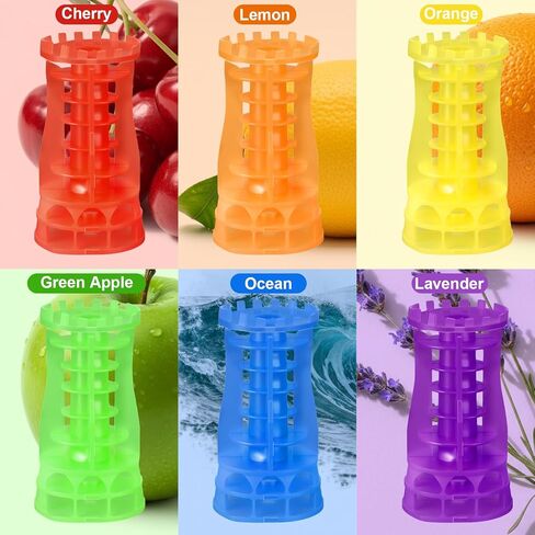 6 Pcs Air Freshener Refill Assorted Dry Fragrance Refill Technology Natural Oils Lasts 30 Days for Home Bathroom Toilet Commercial Kitchen Cherry Lemon Orange Lavender Ocean Apple 6 Scents in Kuwait