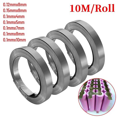 Nickel Strip, Nickel Plated Steel Strip 10m Roll for 18650 Li Ion Multiple Sizes(0.1mmx8mmx10m) in Saudi Arabia