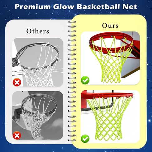 Nightlight Basketball Net, Luminous Outdoor Portable Sun Powered Sport Nylon for Pool Beach Backyard, Anti Whip in Kuwait