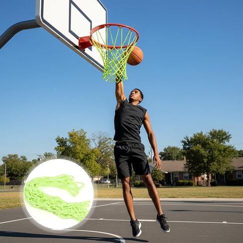 Nightlight Basketball Net, Luminous Outdoor Portable Sun Powered Sport Nylon for Pool Beach Backyard, Anti Whip in Kuwait