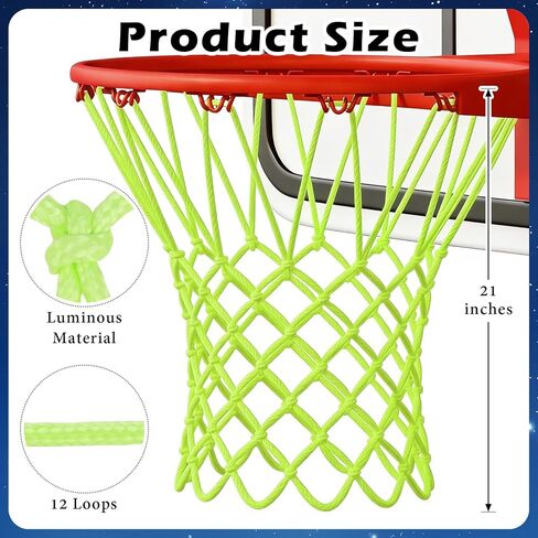 Nightlight Basketball Net, Luminous Outdoor Portable Sun Powered Sport Nylon for Pool Beach Backyard, Anti Whip in Kuwait