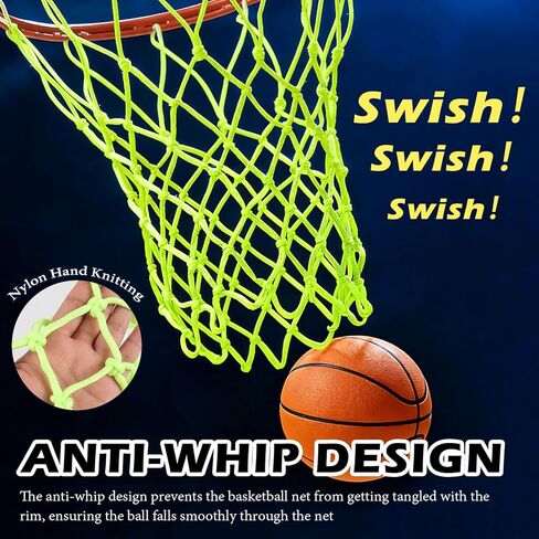 Nightlight Basketball Net, Luminous Outdoor Portable Sun Powered Sport Nylon for Pool Beach Backyard, Anti Whip in Kuwait