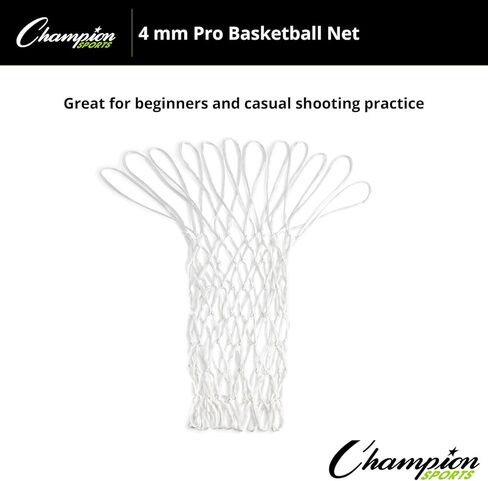 Champion Sports 4mm - 50gm - Basketball Net - Braided Nylon - White in Saudi Arabia