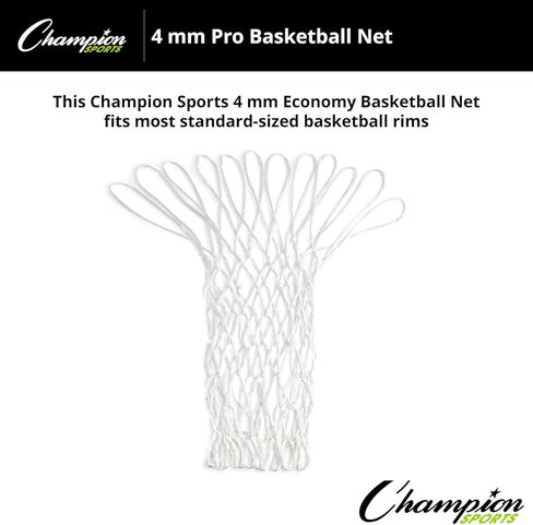 Champion Sports 4mm - 50gm - Basketball Net - Braided Nylon - White in Saudi Arabia