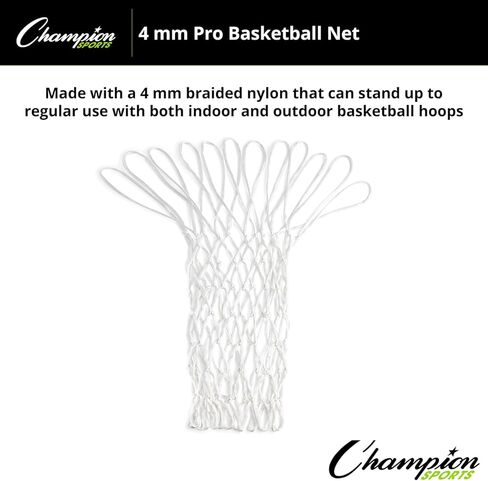 Champion Sports 4mm - 50gm - Basketball Net - Braided Nylon - White in Saudi Arabia